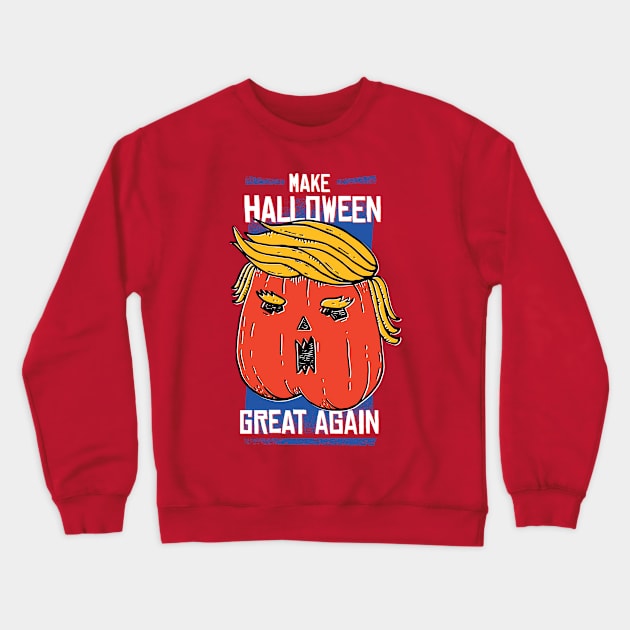 Trumpkin Halloween Pumpkin Funny Design Crewneck Sweatshirt by CoolArts